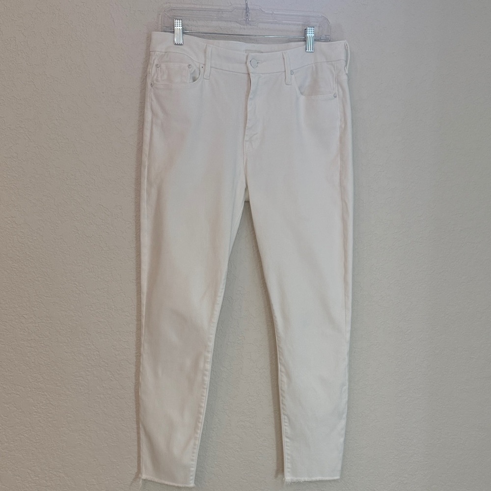 Mother High-Waisted Looker Ankle Fray White Jeans, Size 31 - Picture 5 of 15